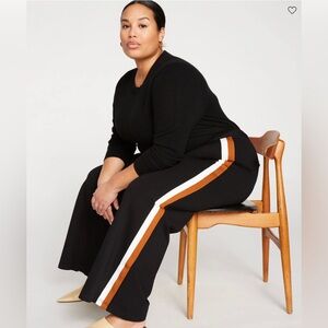 Universal Standard Stephanie Wide Leg Stripe Ponte Pants